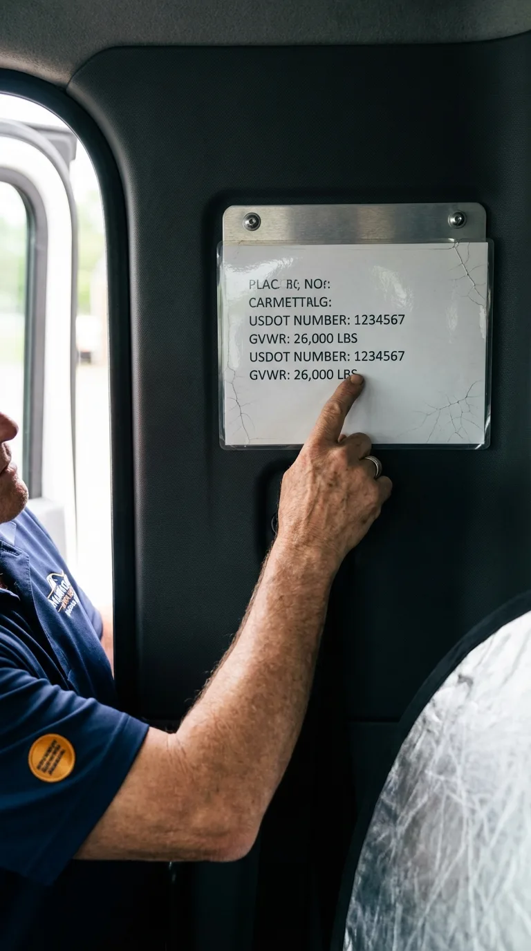 USDOT licensing placard verification in Akron
